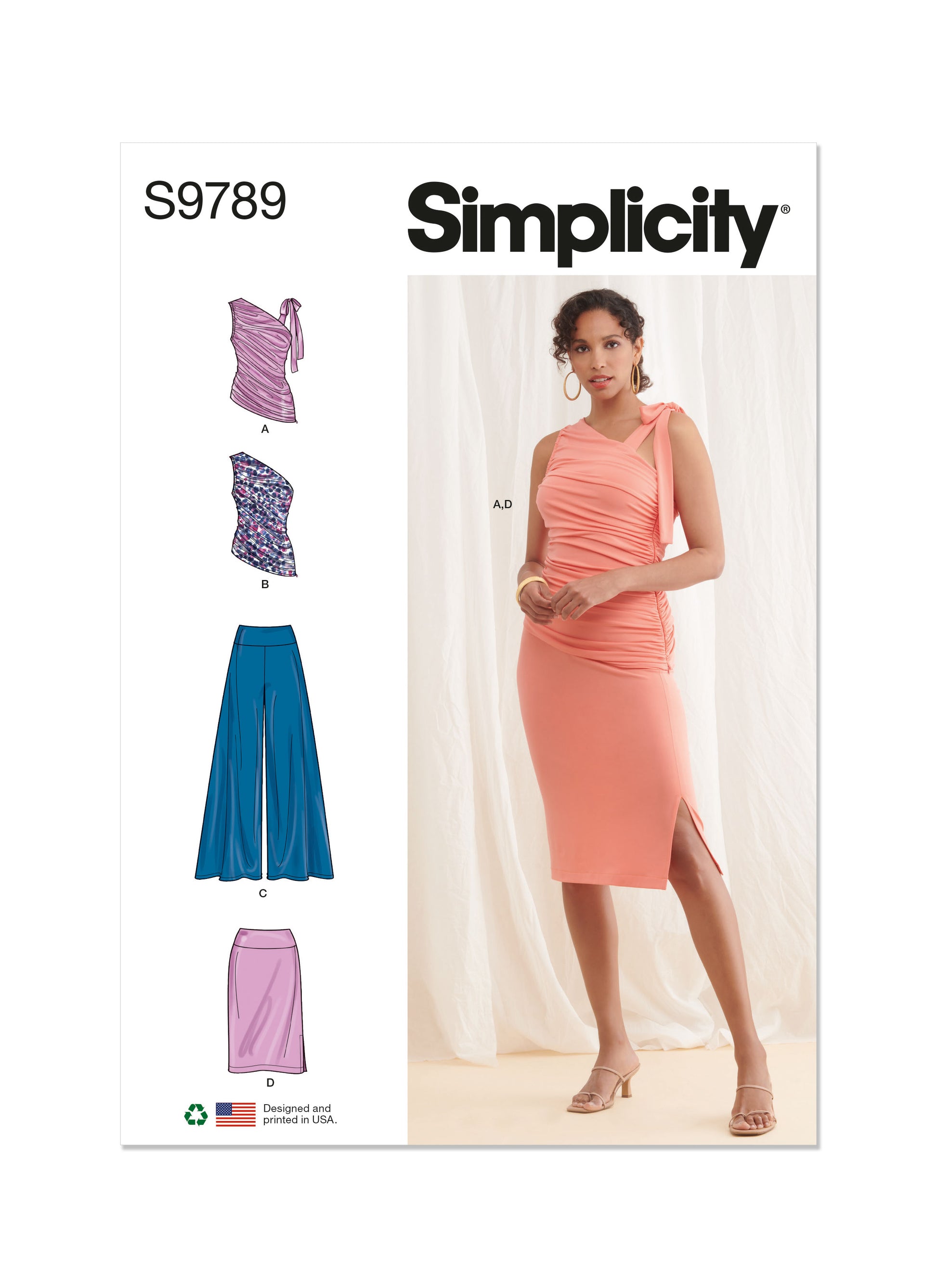 Simplicity Pattern 9789 Misses' Knit Tops, Pants and Skirt