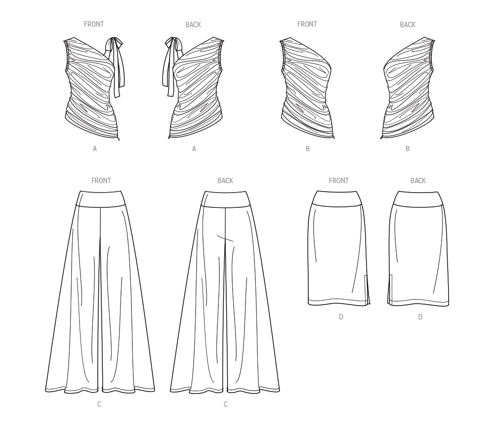 Simplicity Pattern 9789 Misses' Knit Tops, Pants and Skirt