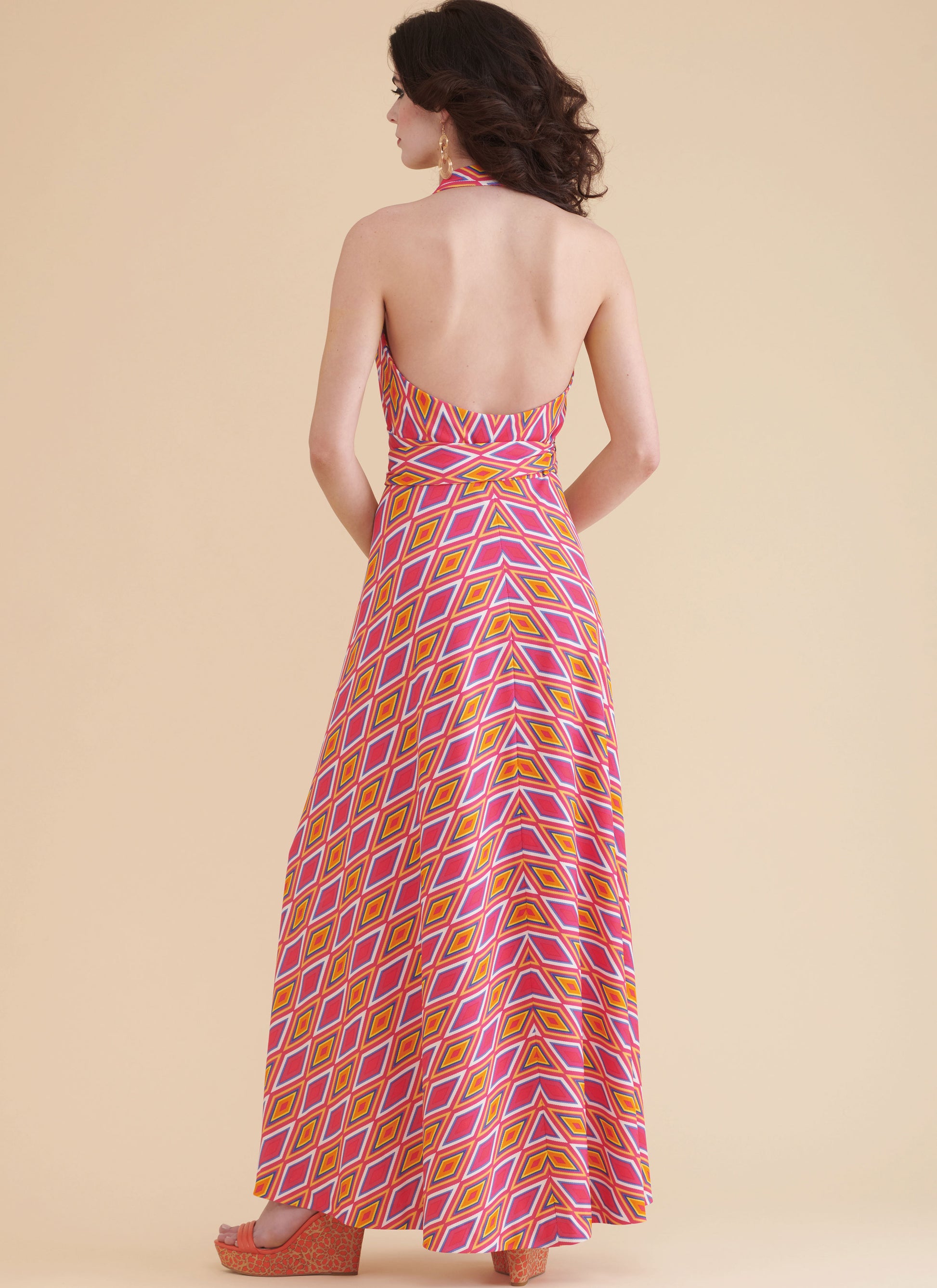 Simplicity Pattern 9793 Misses' Knit Front-Wrap Halter-Dress in Two Lengths