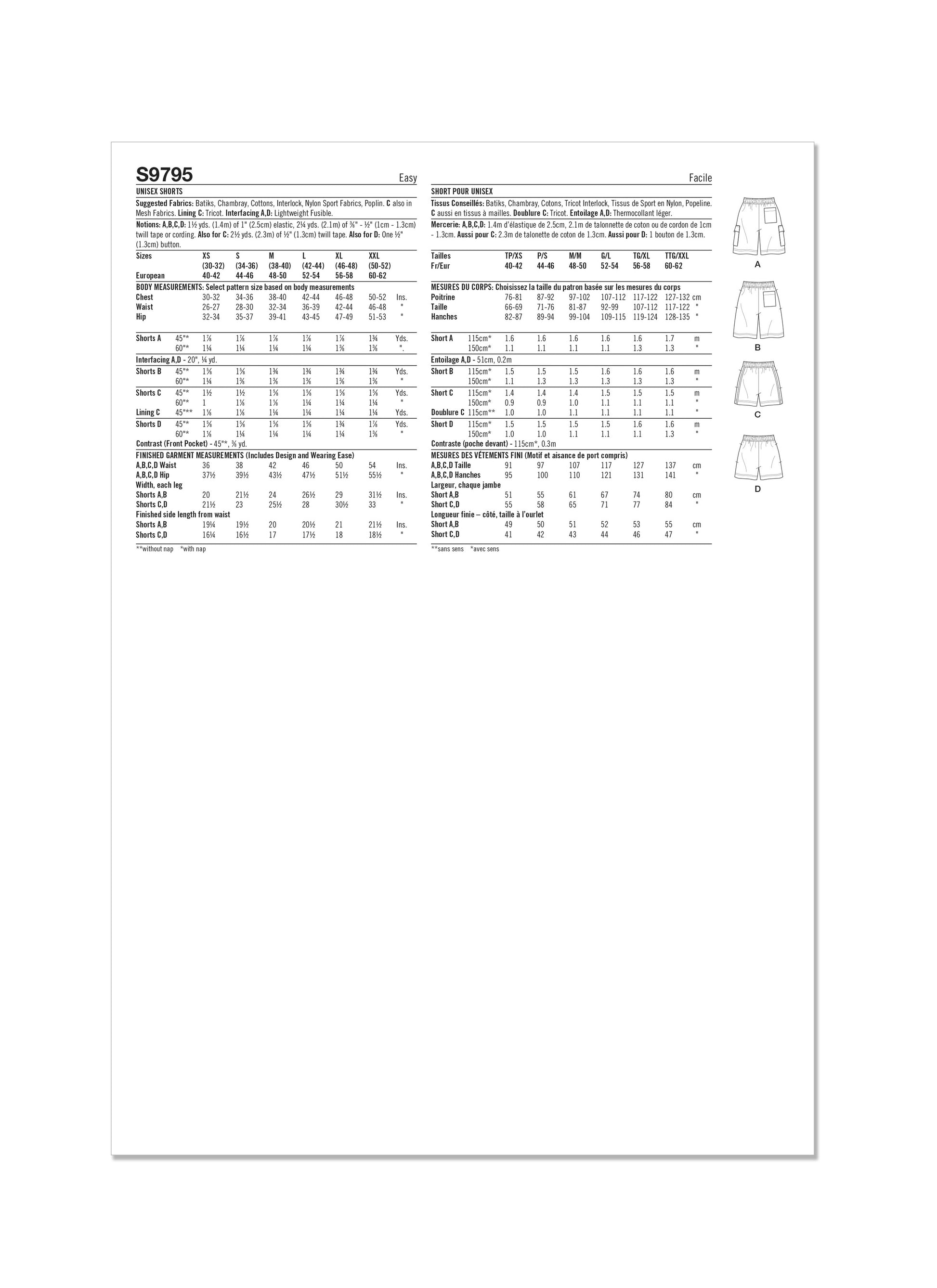 Simplicity Pattern 9795 Unisex Skirt/Pants