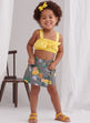 Simplicity Pattern 9797 Toddlers' Tops, Skort, Pants and Hat in Three Sizes