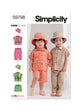 Simplicity Pattern 9798 Toddlers' Top, Pants, Shorts and Hat in Three Sizes