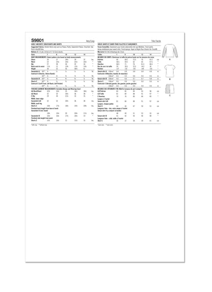 Simplicity Pattern 9801 Girls' and Boys' Sweatshirts and Shorts