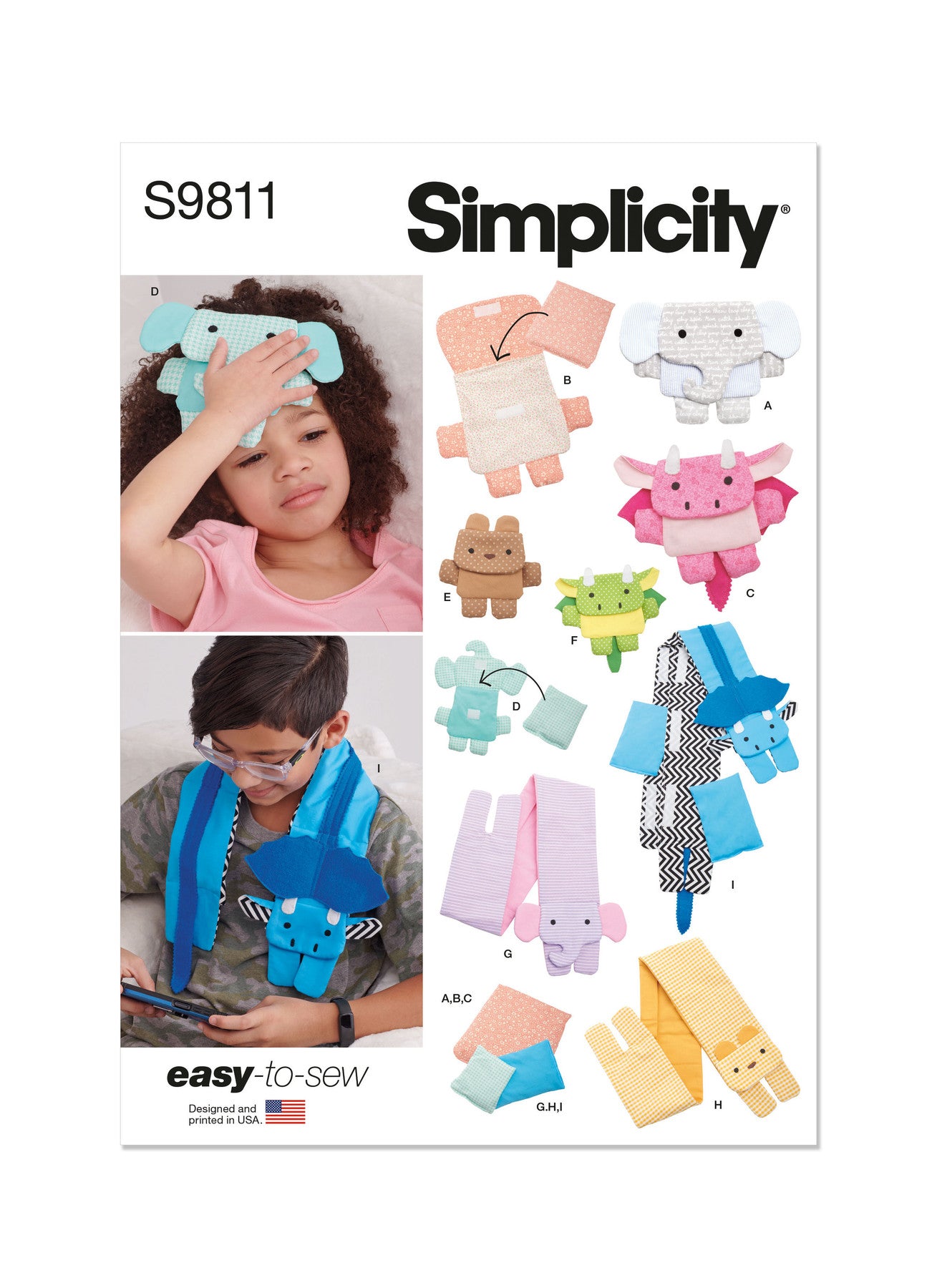 Simplicity Pattern S9811 Children's Warm or Cool Packs and Covers