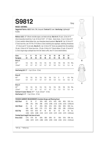 Simplicity Pattern 9812 Misses Costume