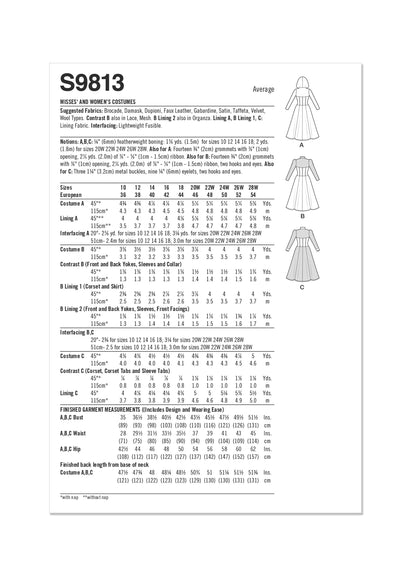 Simplicity Pattern 9813 Misses' and Women's Costumes