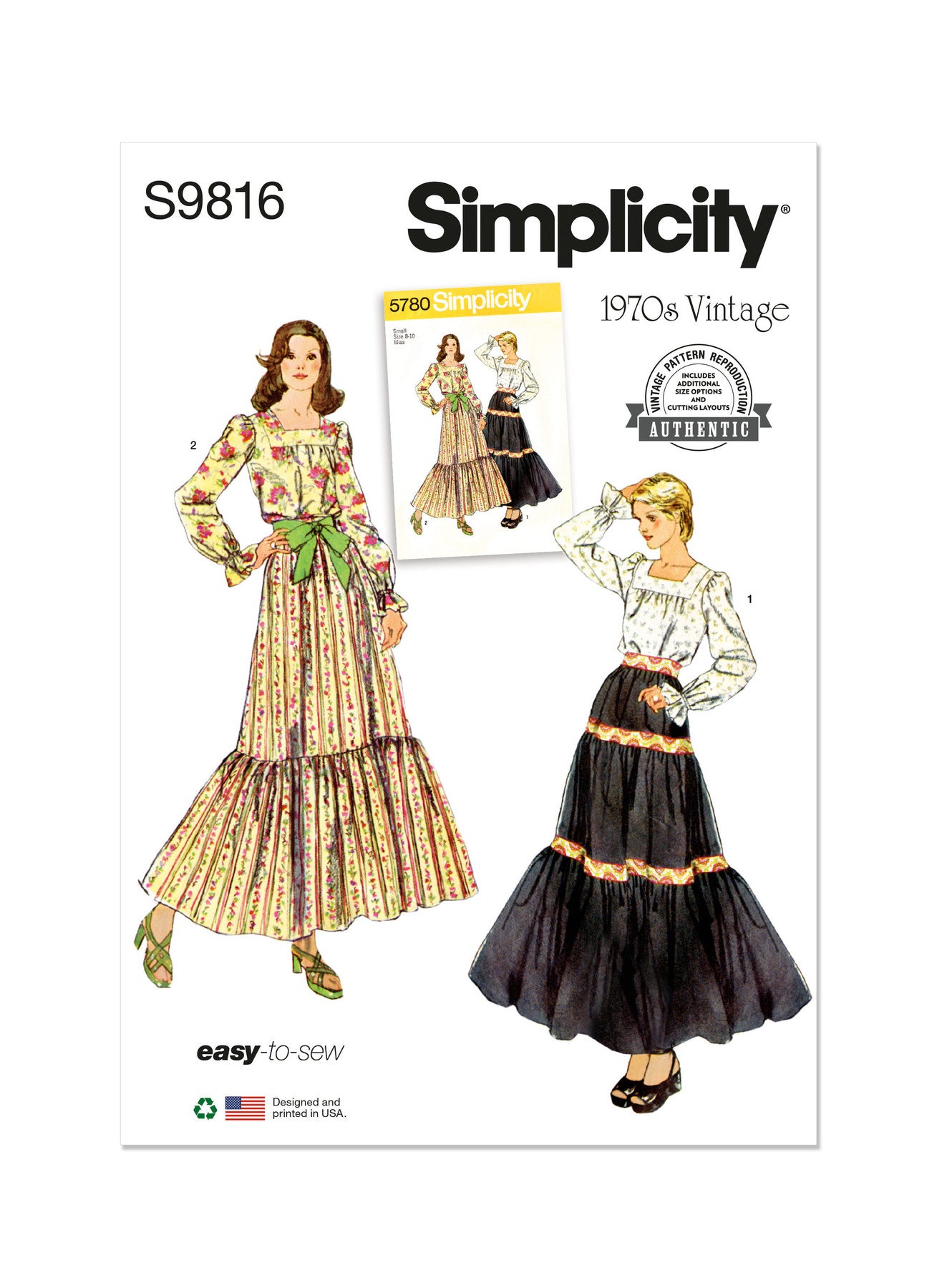 Simplicity Pattern S9816 Misses' Blouse and Skirts