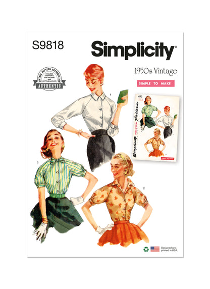 Simplicity Pattern 9818 Misses' Blouses