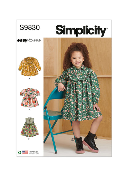 Simplicity Pattern S9830 Children's Dresses