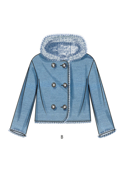 Simplicity Pattern 9832 Girls' and Boys' Jacket In Two Lengths