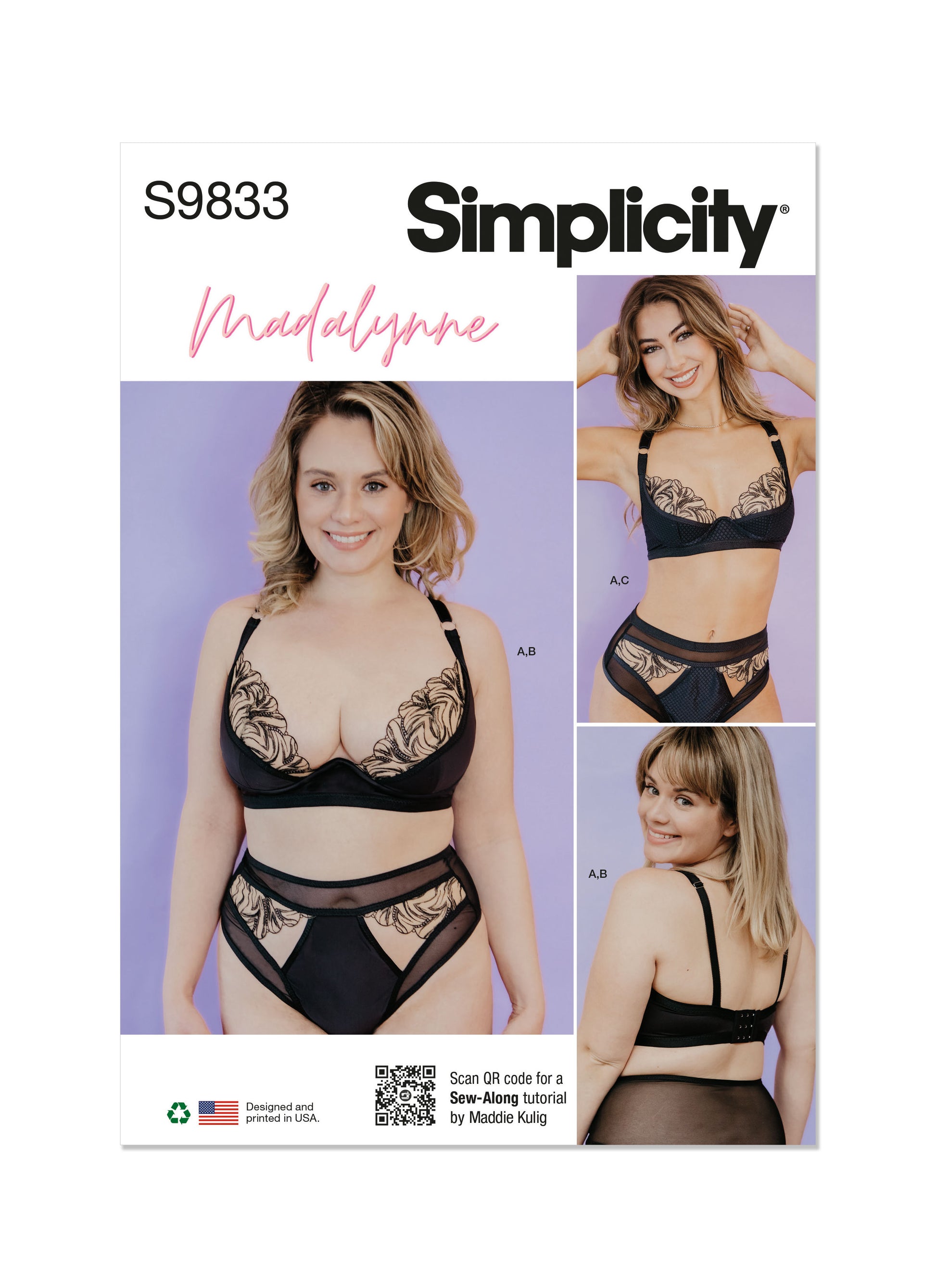 Simplicity Pattern 9833 Misses' Plus Sleepwear