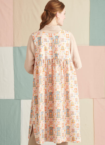 Simplicity Pattern 9835 Misses' Dress and Pinafore Apron In Two Lengths