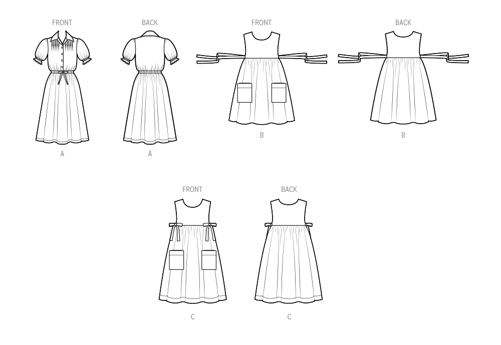 Simplicity Pattern 9835 Misses' Dress and Pinafore Apron In Two Lengths