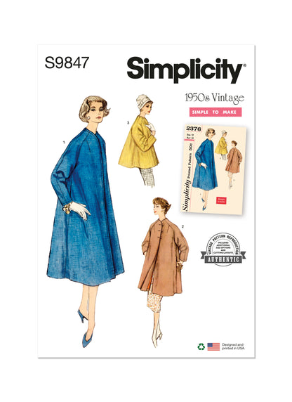 Simplicity Pattern S9847 Misses' Jacket Coat