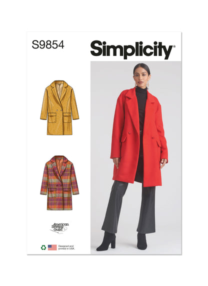 Simplicity Pattern S9854 Misses' Jacket Coat