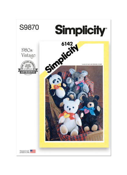 Simplicity Pattern S9870 Stuffed Craft