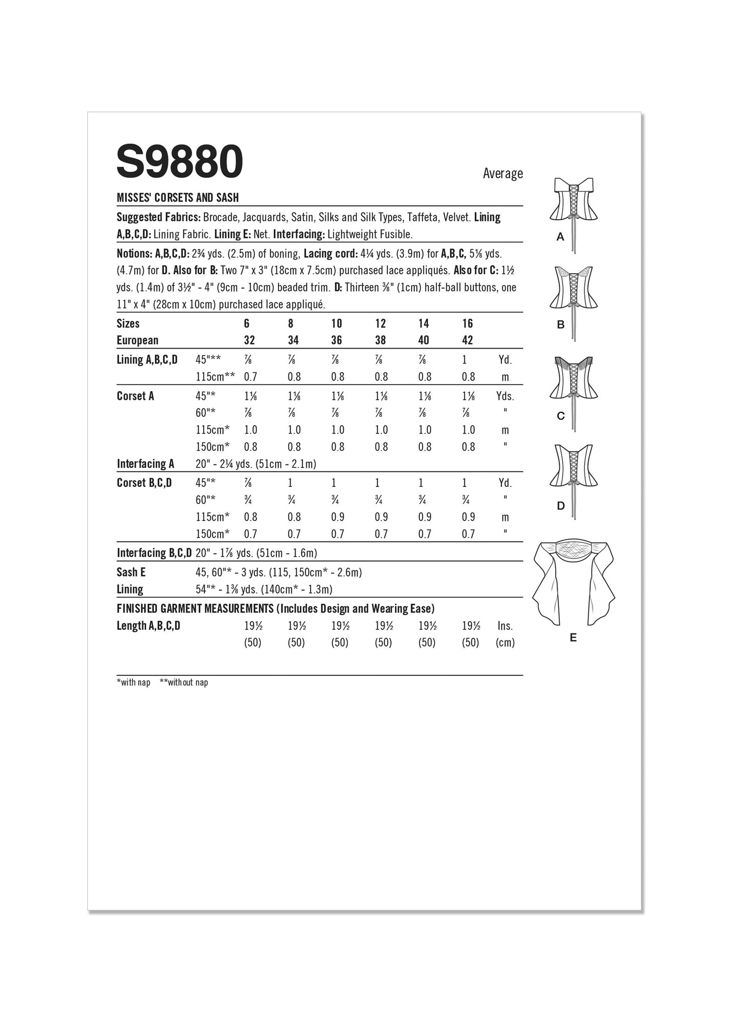 Simplicity Pattern S9880 Misses' Costume