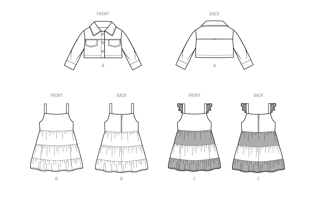 Simplicity Pattern S9899 Toddlers' Jacket and Dresses