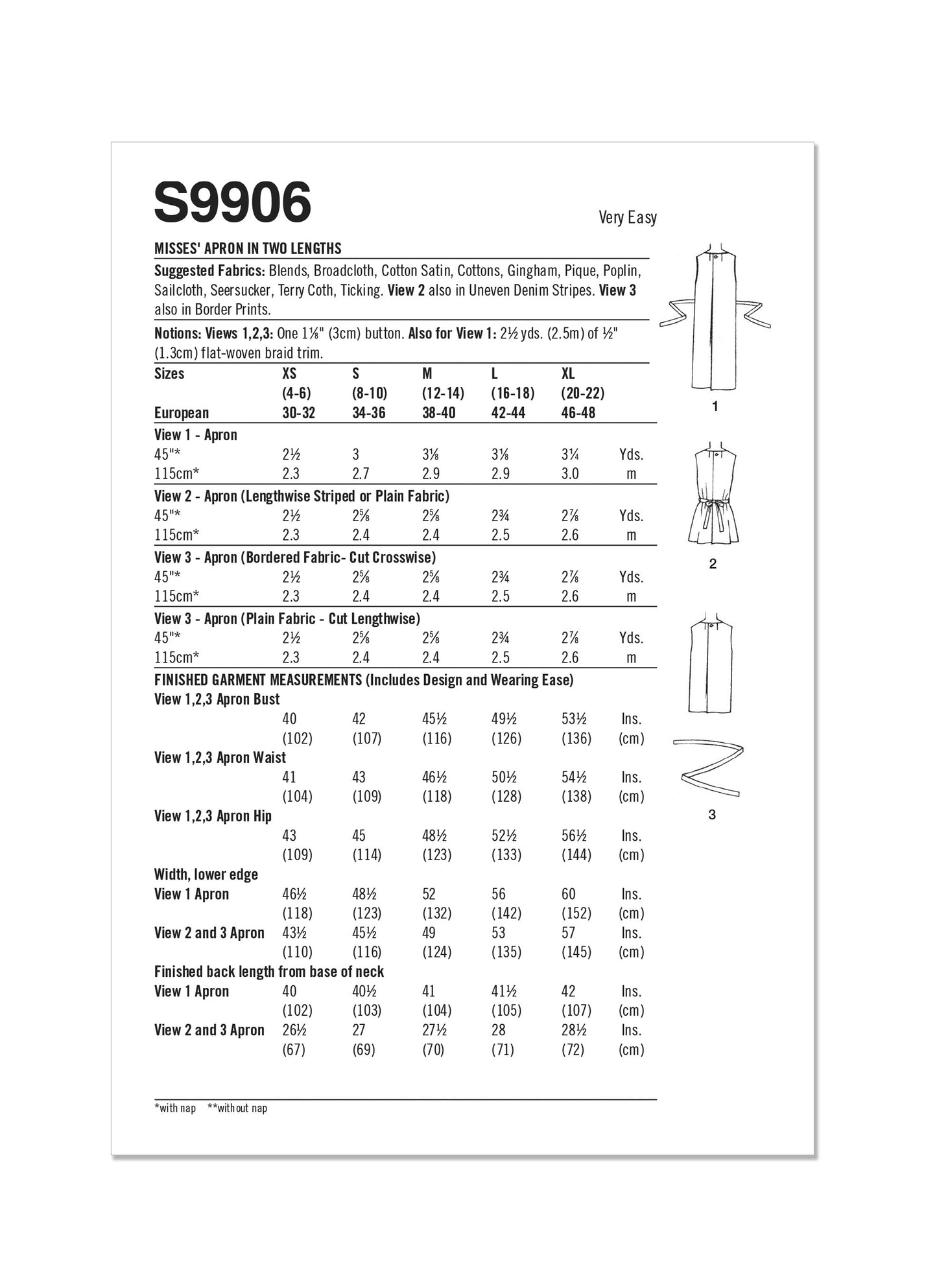 Simplicity Pattern S9906 Apron