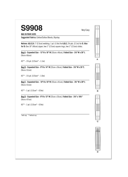 Simplicity Pattern 9908 Accessories