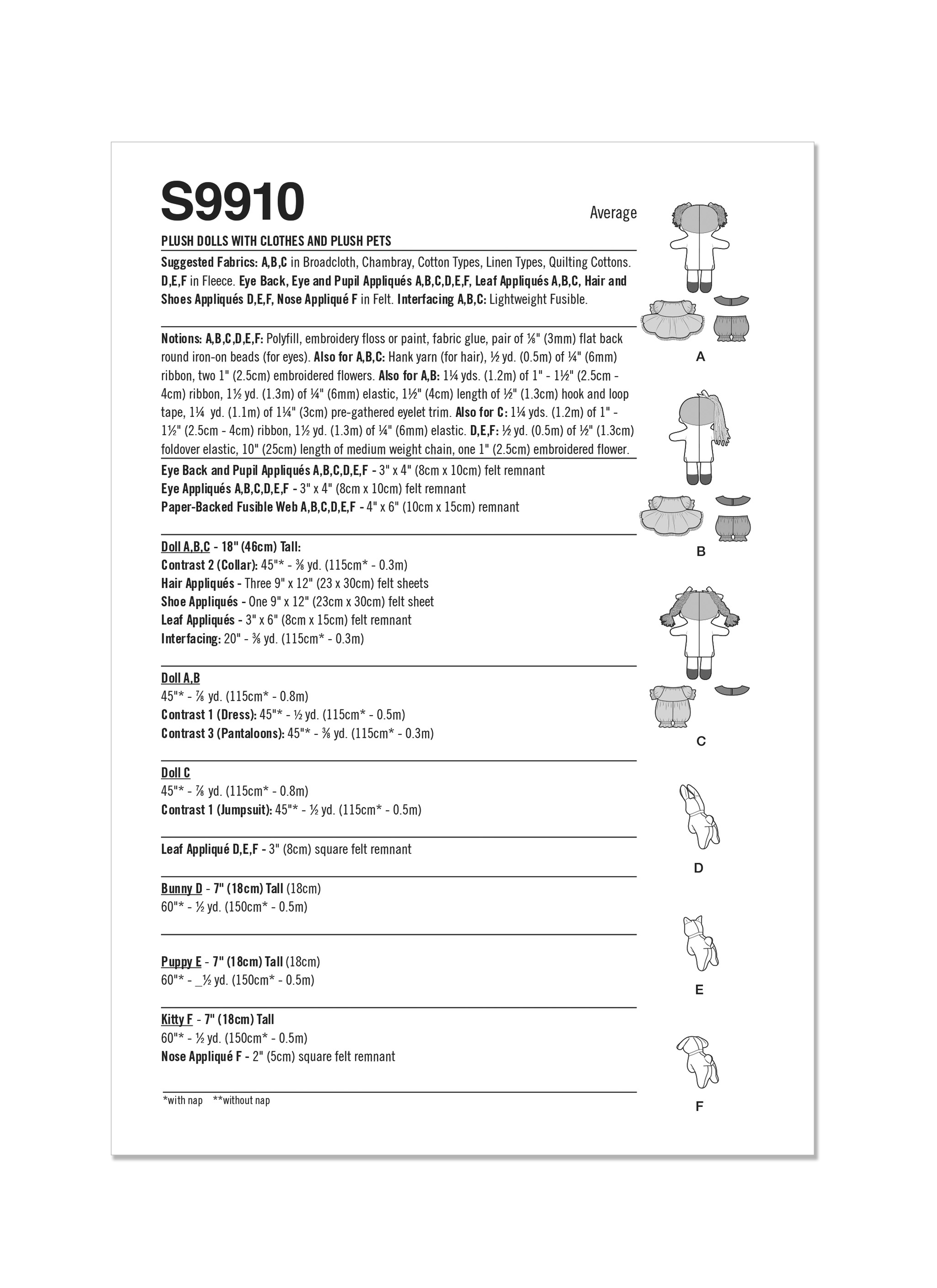 Simplicity Pattern 9910 Stuffed Craft