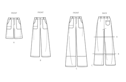 Simplicity Pattern 9923 Misses' Pants in Two Lengths and Shorts