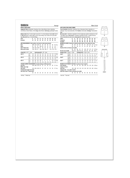 Simplicity Pattern S9924 Misses' Skirt/Pants