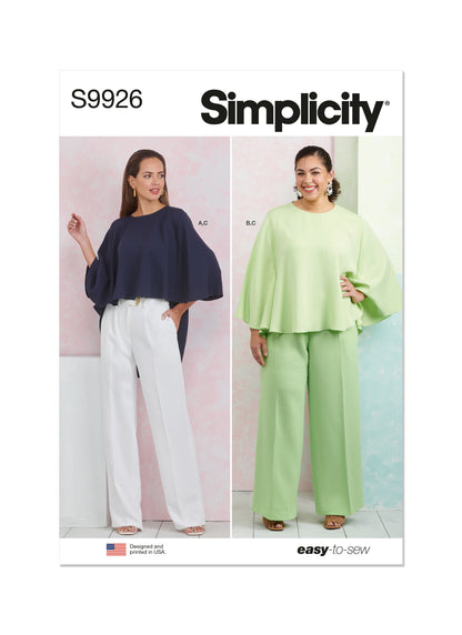 Simplicity Pattern SS9926 Misses' and Women's Tops and Pants