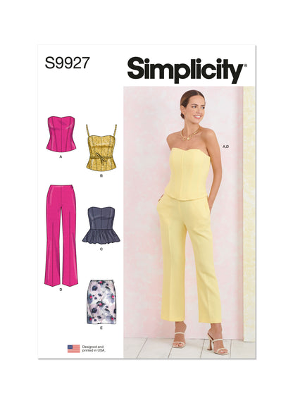 Simplicity Pattern 9927 Misses' Corsets, Pants and Skirt