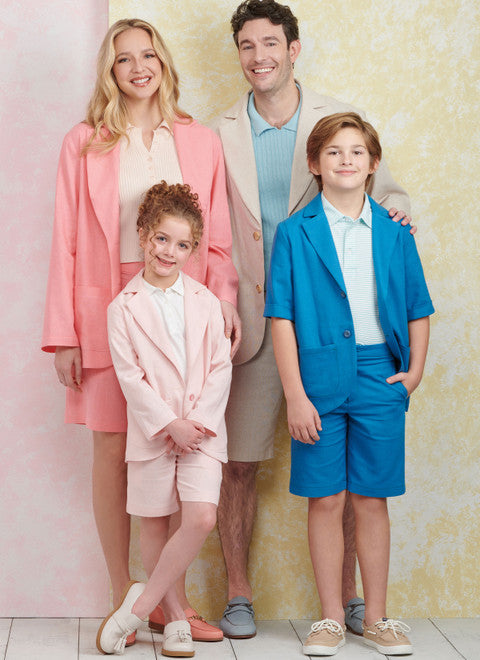 Simplicity Pattern 9930 Children's, Teens' and Adults' Blazers and Shorts