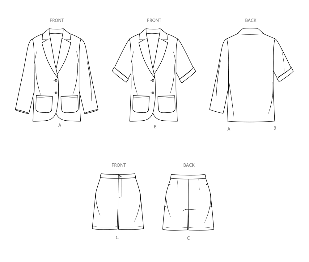 Simplicity Pattern 9930 Children's, Teens' and Adults' Blazers and Shorts