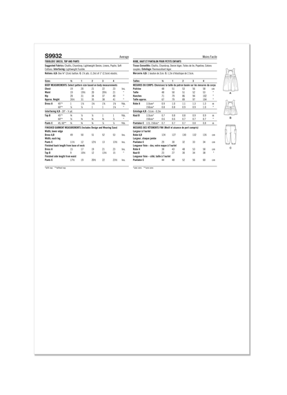 Simplicity Pattern 9932 Toddlers' Dress, Top and Pants