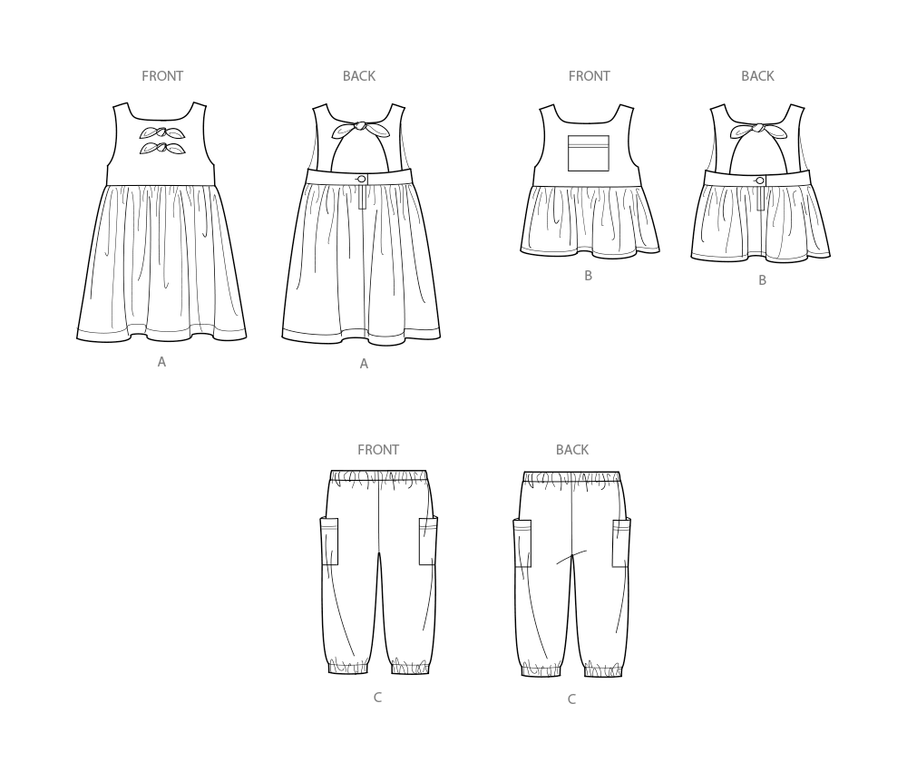 Simplicity Pattern 9932 Toddlers' Dress, Top and Pants