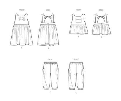 Simplicity Pattern 9932 Toddlers' Dress, Top and Pants