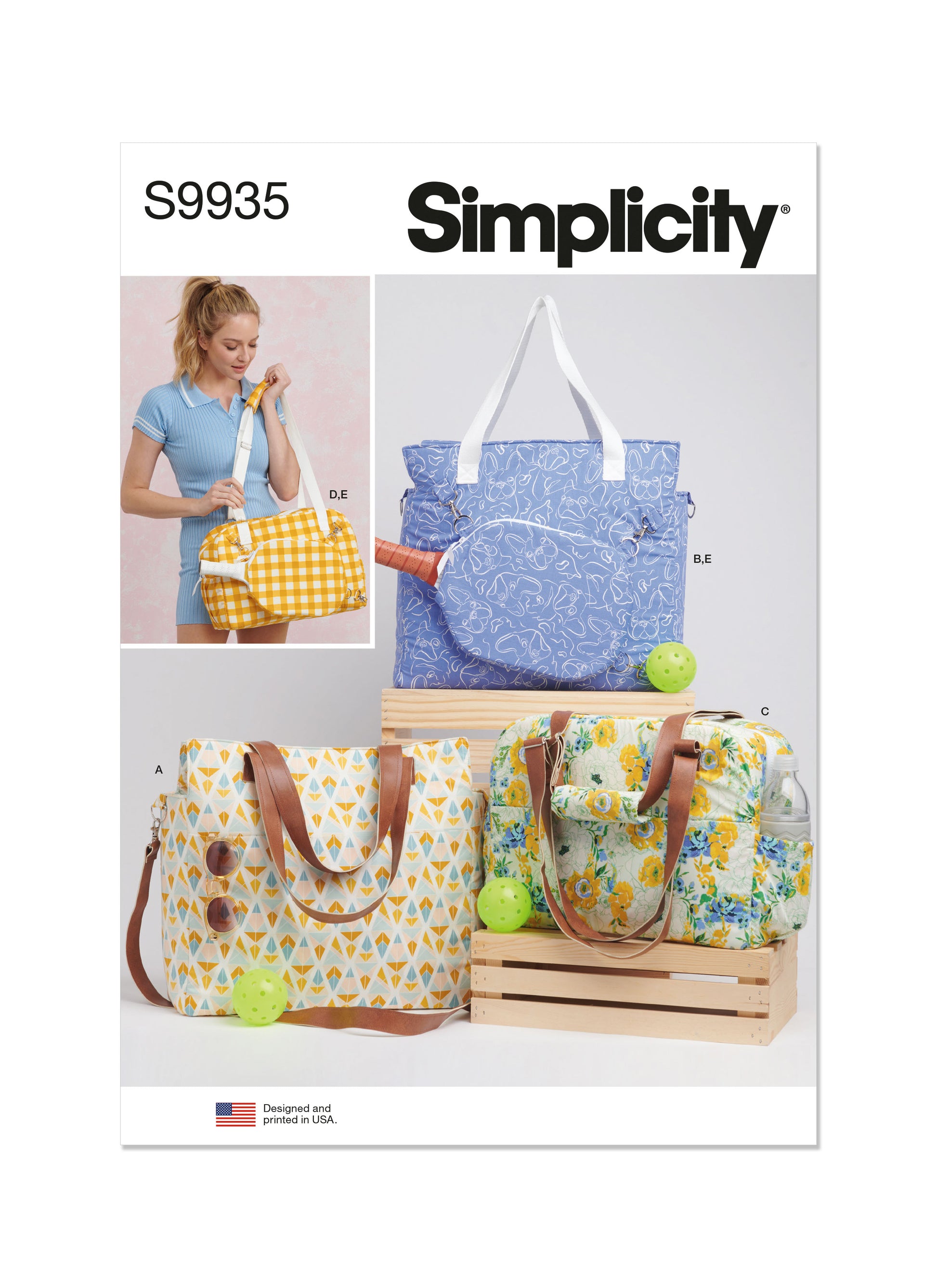 Simplicity Pattern 9935 Totes and Pickleball Paddle Cover