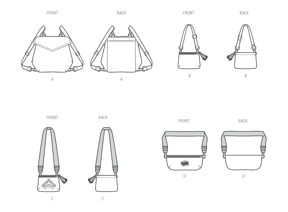 Simplicity Pattern 9936 Backpack, Bags and Purse