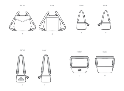 Simplicity Pattern 9936 Backpack, Bags and Purse