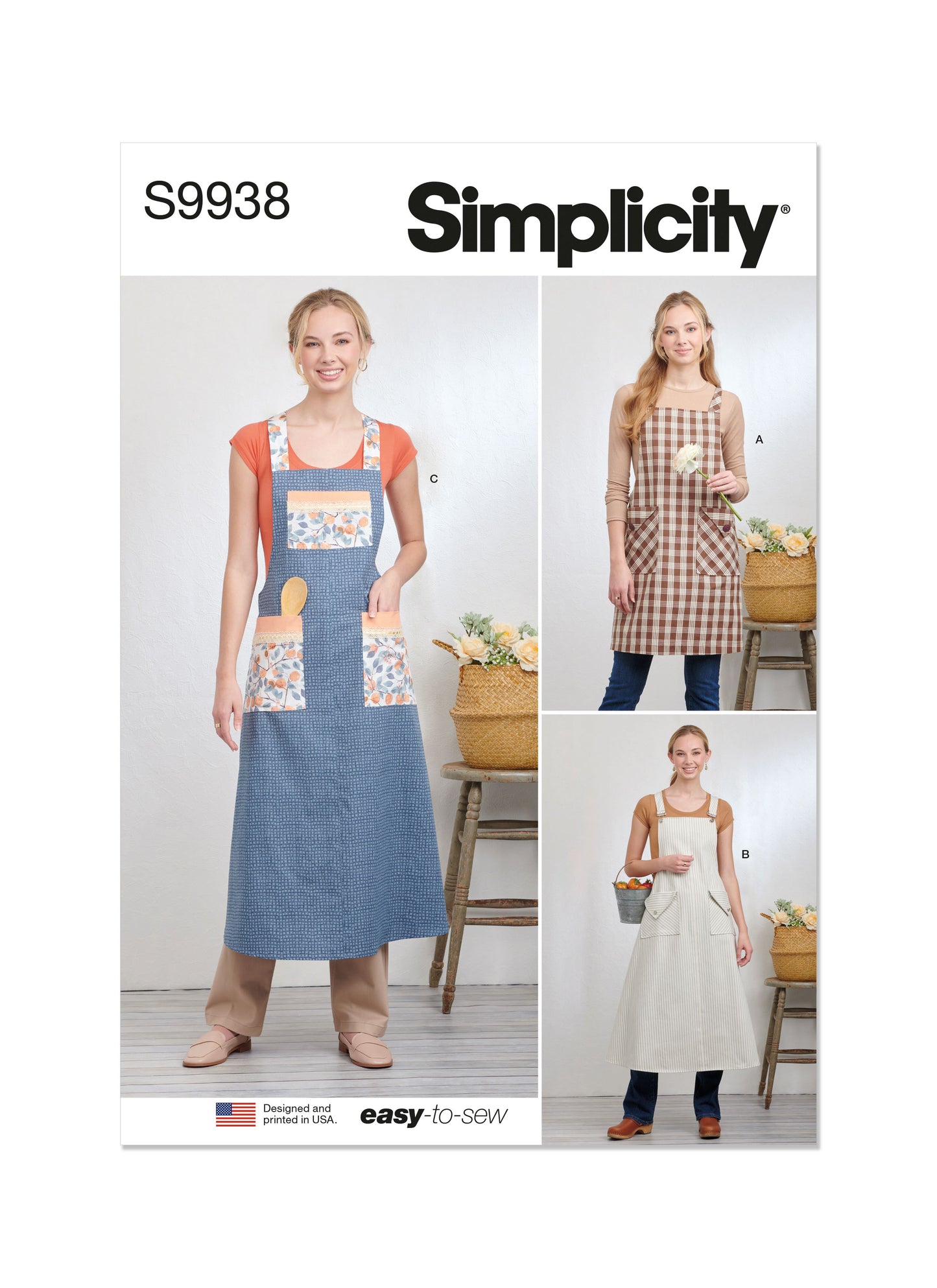 Simplicity Pattern 9938 Misses' Pullover Aprons