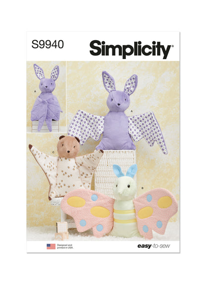 Simplicity Pattern 9940 Pattern Plush Bat, Moth and Flying Squirrel