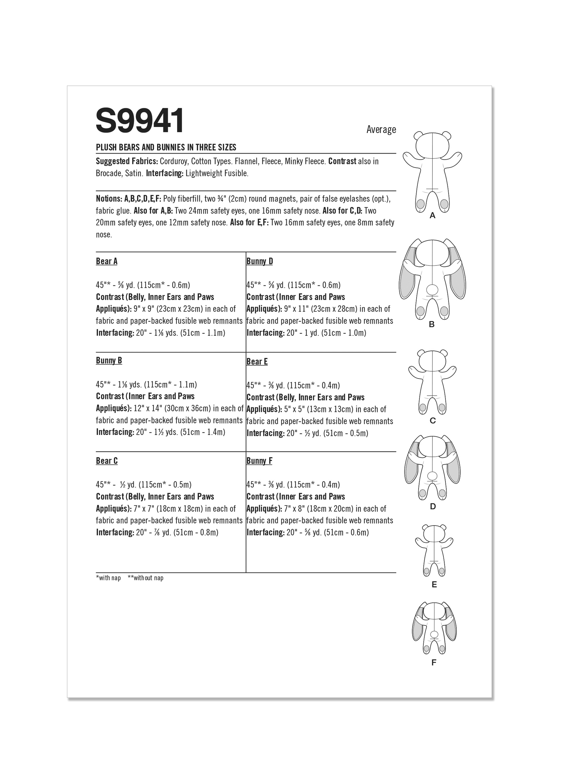 Simplicity Pattern 9941 Stuffed Craft