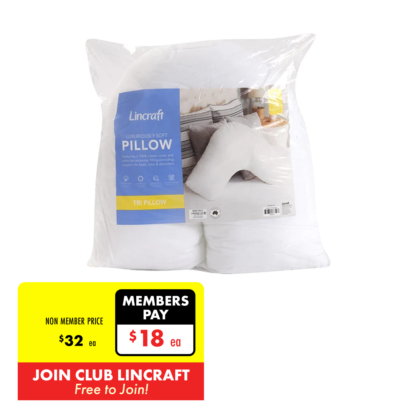 Lincraft V-Shaped Pillow