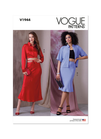 Vogue V1944 Misses' Tops and Skirts