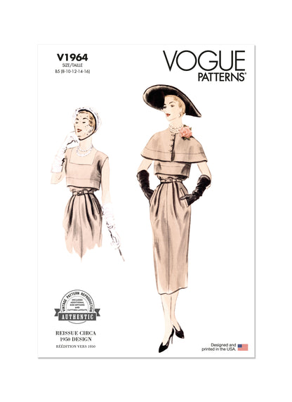 Vogue Pattern V1964 Misses' Dress