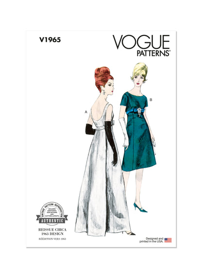 Vogue Pattern V1965 Misses' Dress