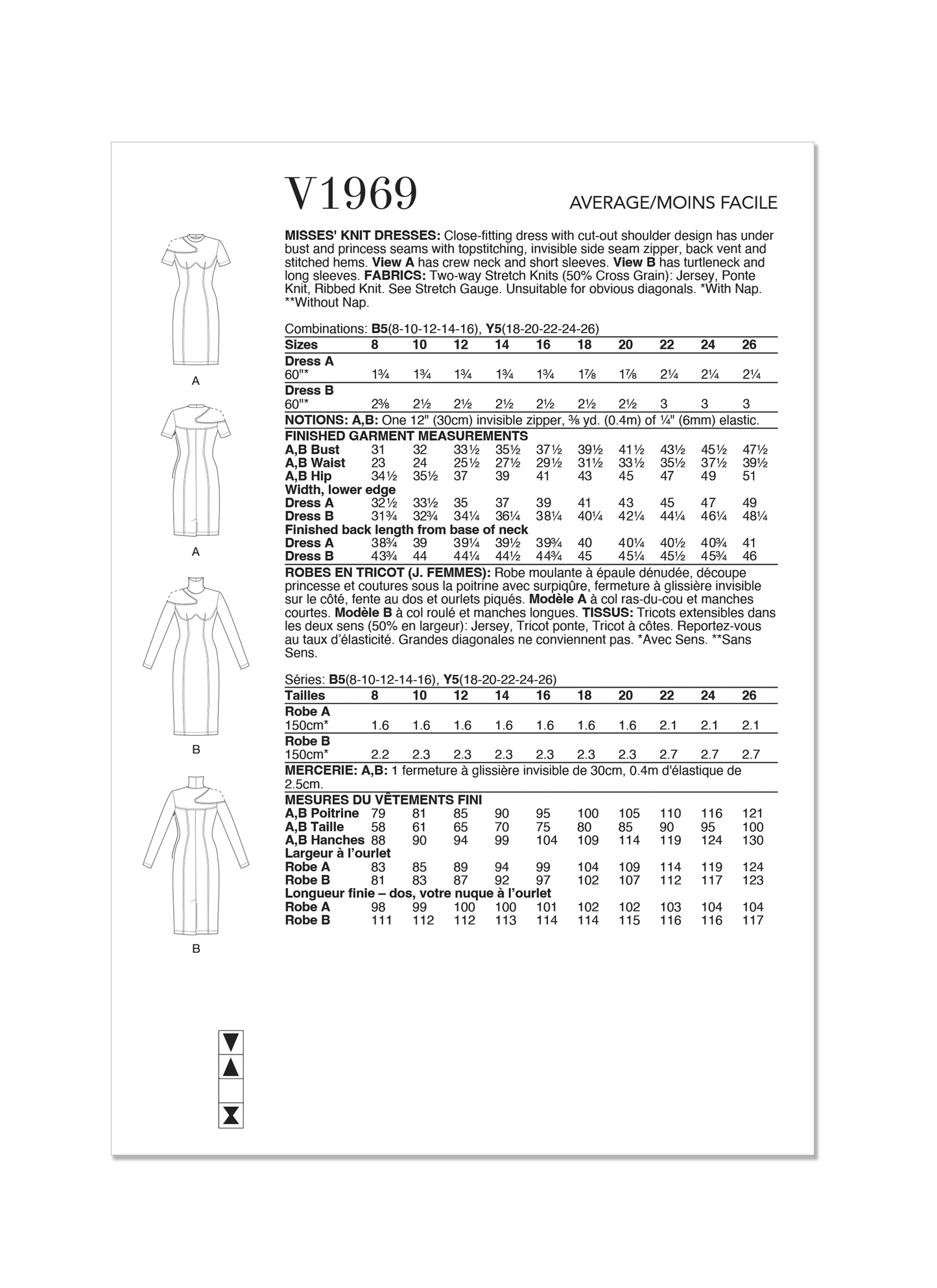 Vogue Pattern V1969 Misses' Dress