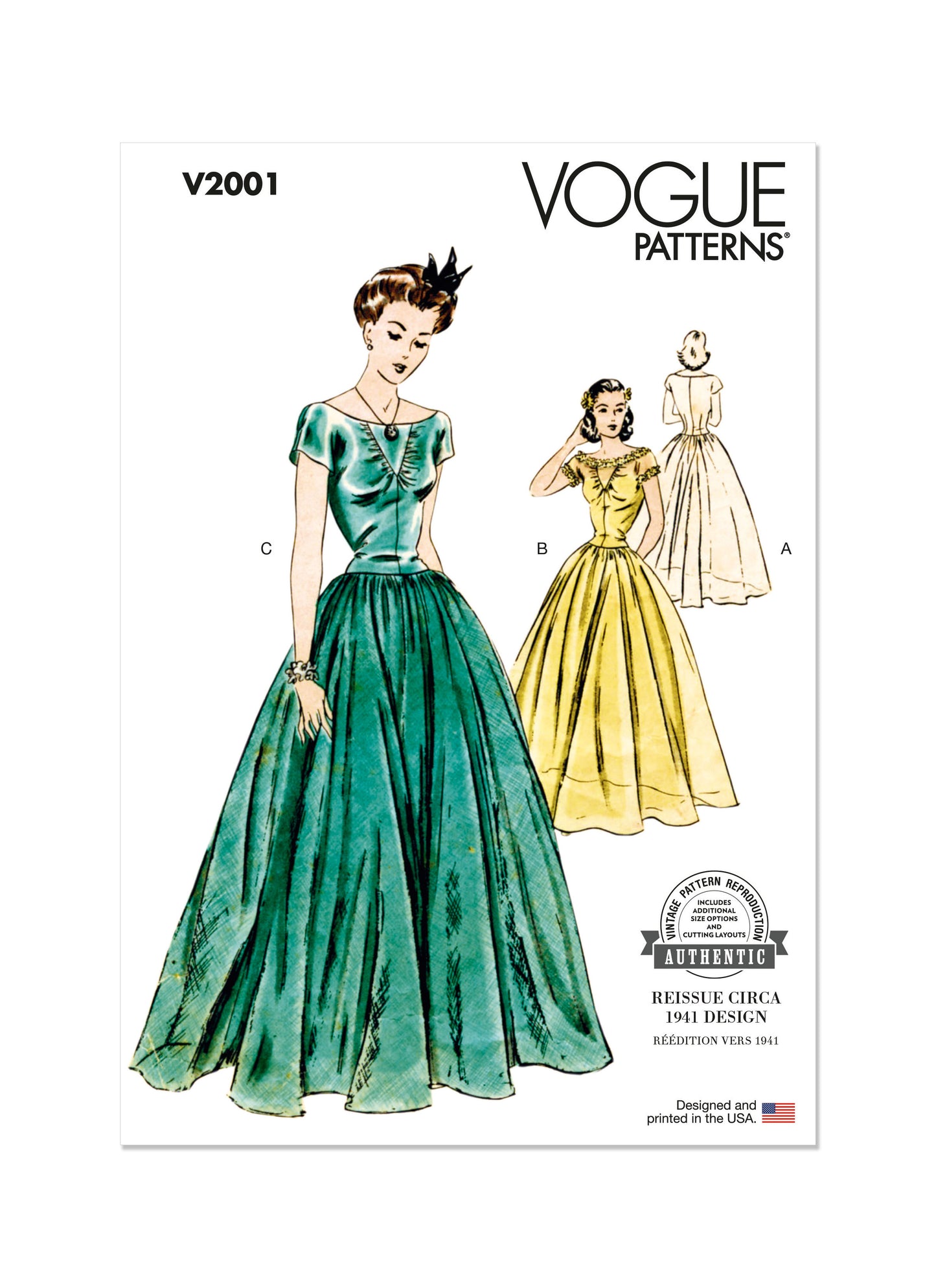 Vogue Pattern V2001 Misses' Special Occasion Dress