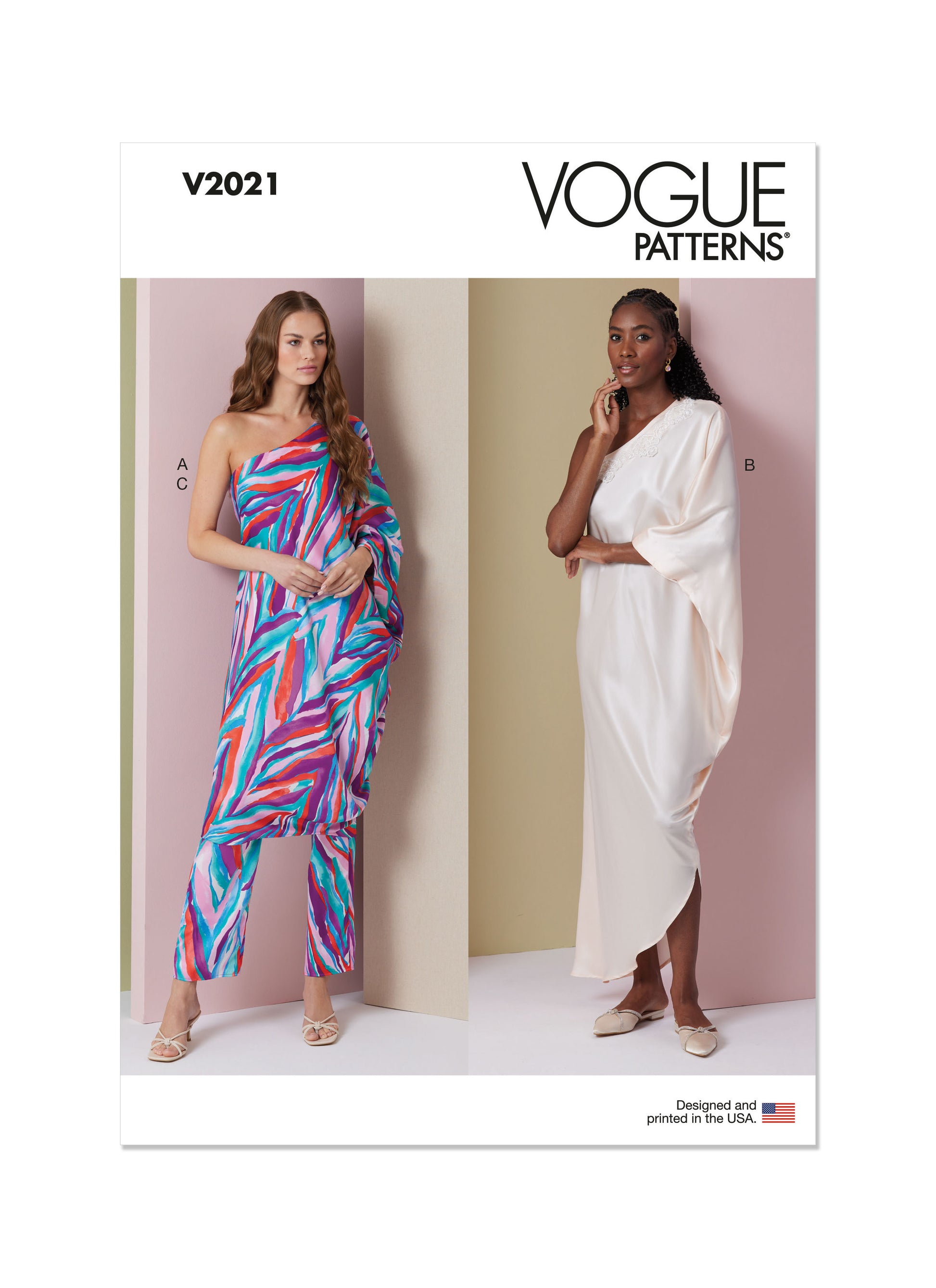 Vogue Pattern V2021 Misses' One Shoulder Dress and Pants