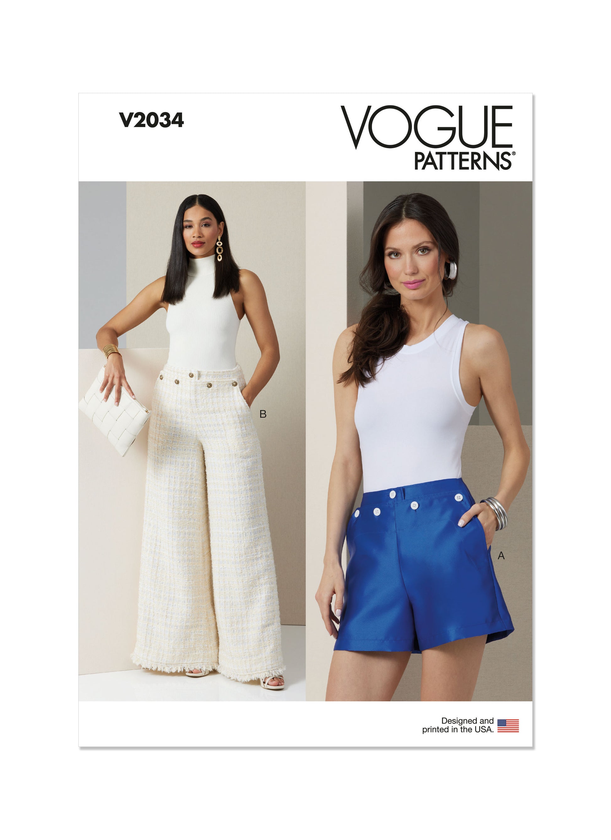 Vogue Pattern V2034 Misses' Skirt Pants