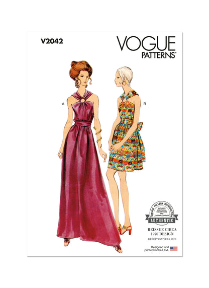 Vogue Pattern V2042 Misses' Dress