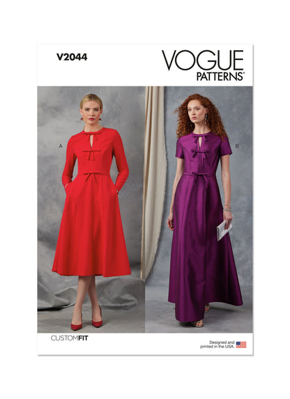 Vogue Pattern V2044 Misses' Dress with Sleeve and Length Variations